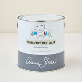 A 2.5-litre tin of Annie Sloan Clear Chalk Paint™ Wax, ideal for sealing and protecting larger furniture and wall surfaces painted with Chalk Paint™. The tin features the Annie Sloan logo and a clean, professional design.