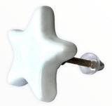 White Ceramic Star Door Knob